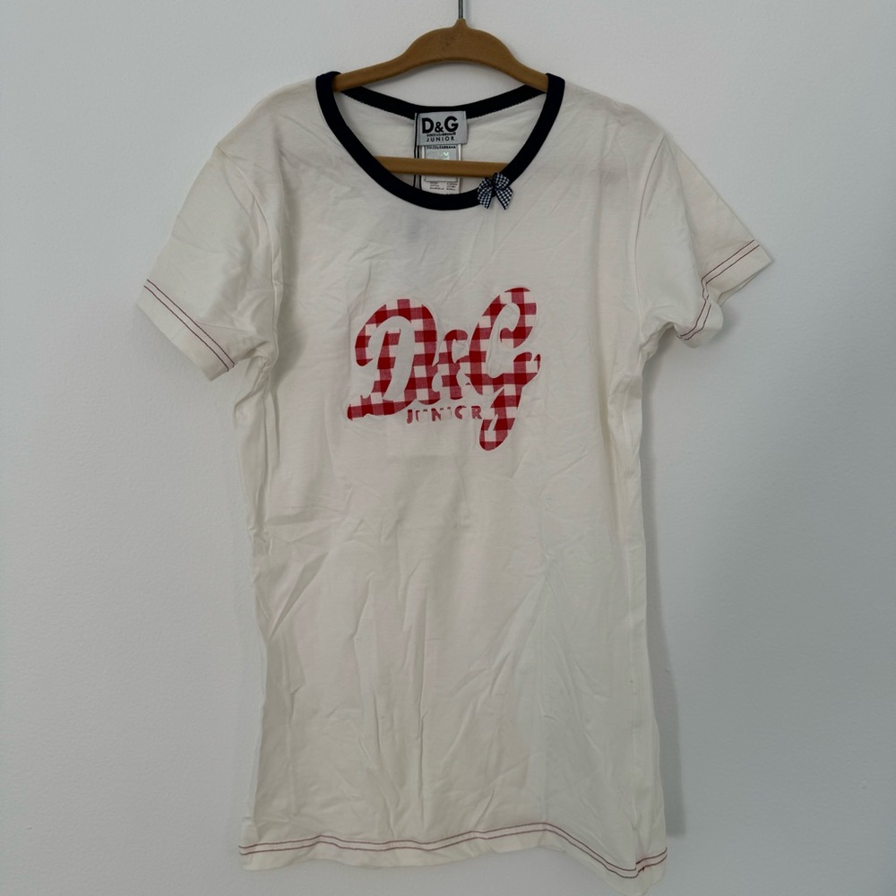 NWT Dolce & Gabbana Junior Logo Tshirt with Bow